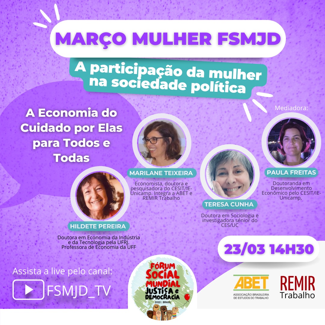A Economia do Cuidado por Elas para Todos e Todas